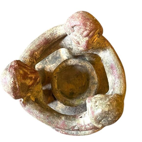 Circle of Friends Folk Art Aztec Mayan Pottery 3 Men - Picture 5 of 6